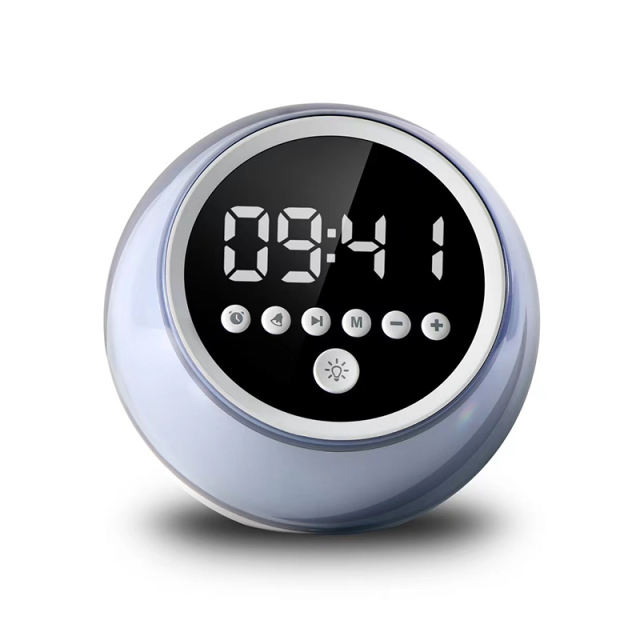 Multifunctional Sphere-Shaped Bluetooth Speaker with LED Light, Alarm Clock, and FM Radio RC-Y70