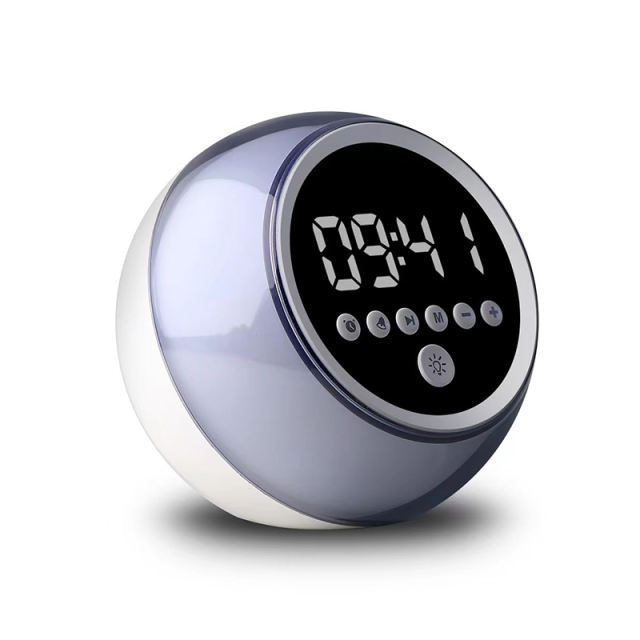 Multifunctional Sphere-Shaped Bluetooth Speaker with LED Light, Alarm Clock, and FM Radio RC-Y70