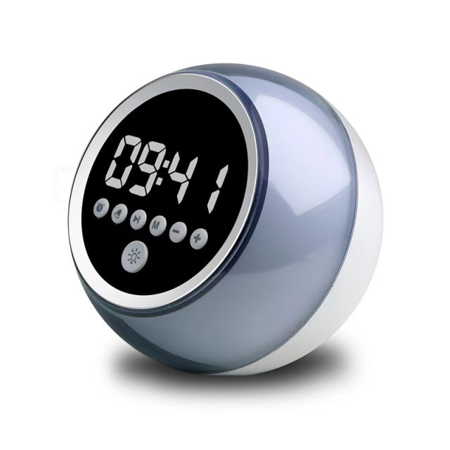 Multifunctional Sphere-Shaped Bluetooth Speaker with LED Light, Alarm Clock, and FM Radio RC-Y70