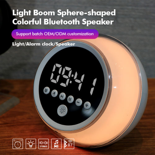 Multifunctional Sphere-Shaped Bluetooth Speaker with LED Light, Alarm Clock, and FM Radio RC-Y70