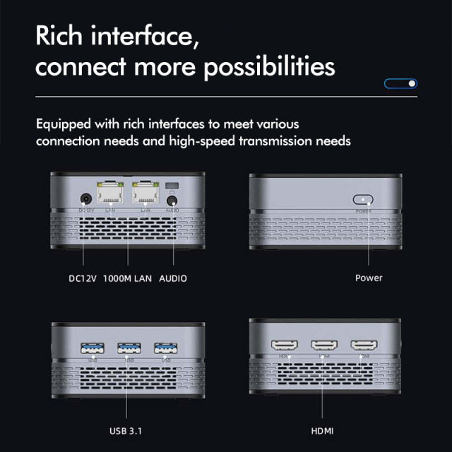 Gateway Mini PC T9-Pro: Dual LAN Mini PC &amp; Micro Server with Intel® N5095 Quad-Core Processor 16GB DDR5 Support, 2TB SSD, WiFi 6, and 1000M Ethernet RC-T9