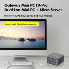 Gateway Mini PC T9-Pro: Dual LAN Mini PC &amp; Micro Server with Intel® N5095 Quad-Core Processor 16GB DDR5 Support, 2TB SSD, WiFi 6, and 1000M Ethernet RC-T9