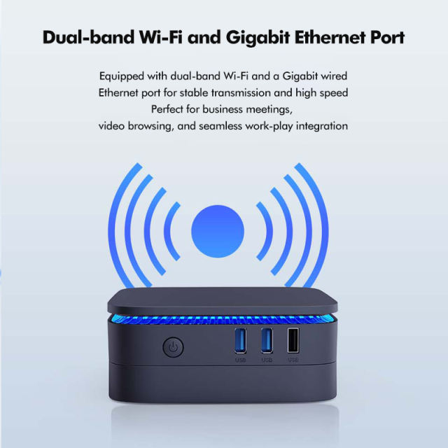 RC-AK1 Mini PC -Intel® Processor N95 M 2*DDR4 MaX to 64GB Intel® UHD Graphics 1*M2 2280 NVME/NGFF 2TB SSD M.2 wifi 5/ wifi 6 1000M Ethernet VESA Mount