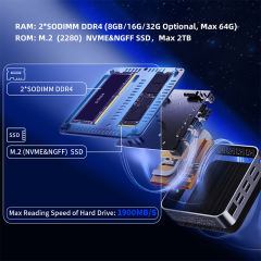 RC-AM02 Mini PC with AMD Athlon™ 300U Processor and Radeon™ Vega 3 Graphics，16GB DDR4 Support, 2TB SSD, WiFi 5