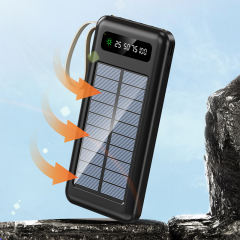 10,000/20,000mAh Solar charging Built in four cables power bank, Outdoor portable power bank RC-P139