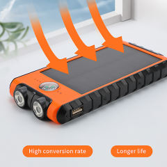 10,000mAh solar power bank featuring two spotlights and a built-in compass Outdoor portable power bank RC-P133