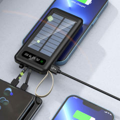 10,000/20,000mAh Solar charging Built in four cables power bank, Outdoor portable power bank RC-P139