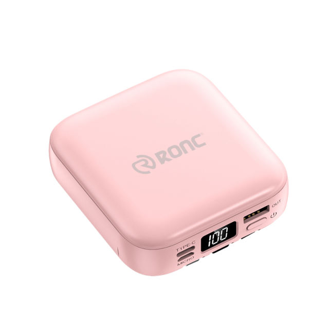 10,000mAh Square Power Bank  with 3 Cables and a Makeup Mirror，Portable Power Bank RC-P132