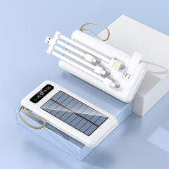 10,000/20,000mAh Solar charging Built in four cables power bank, Outdoor portable power bank RC-P139