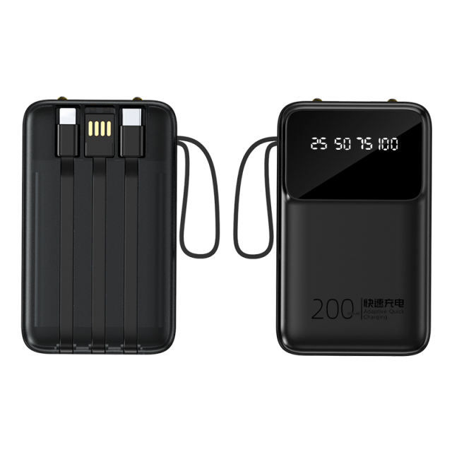 10,000mAh Colorful Mini Power bank super fast charging Built in 3 Cables RC-P142