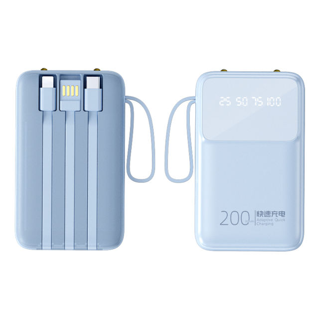 10,000mAh Colorful Mini Power bank super fast charging Built in 3 Cables RC-P142