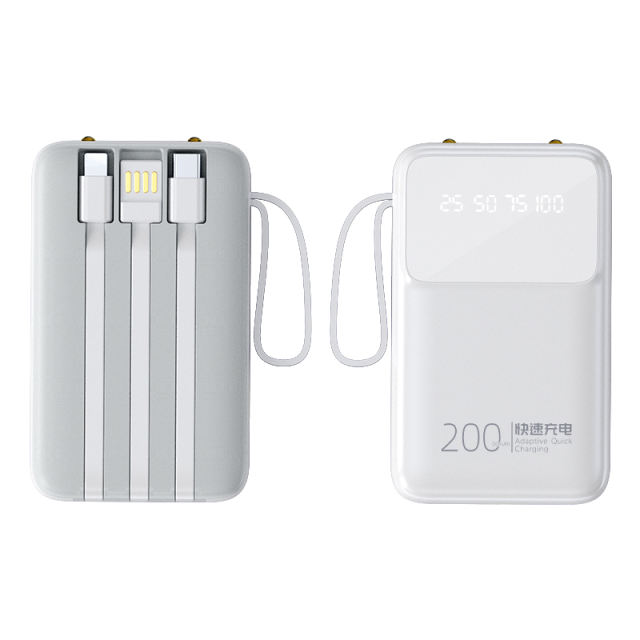 10,000mAh Colorful Mini Power bank super fast charging Built in 3 Cables RC-P142