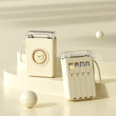 Lighthouse 10,000mAh, Mini Power Bank,  Bear Design, with LED Light, Built-in four  Cables, and Fast Charging RC-P147