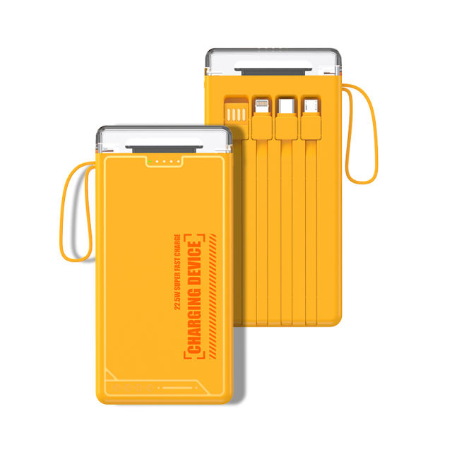 Lighthouse 10,000mAh Power Bank with LED light, Built-in four Cables, and Fast Charging RC-P145