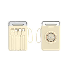 Lighthouse 10,000mAh, Mini Power Bank,  Bear Design, with LED Light, Built-in four  Cables, and Fast Charging RC-P147