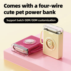 Lighthouse 10,000mAh, Mini Power Bank,  Bear Design, with LED Light, Built-in four  Cables, and Fast Charging RC-P147