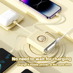 Lighthouse 10,000mAh, Mini Power Bank,  Bear Design, with LED Light, Built-in four  Cables, and Fast Charging RC-P147