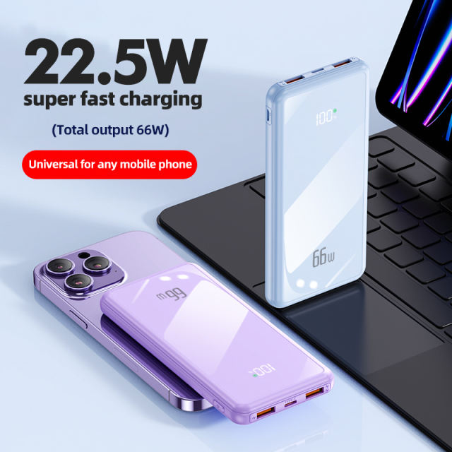 22.5W Super Fast Charge Power Bank with 20,000mAh Capacity and Mirror Finish RC-P149