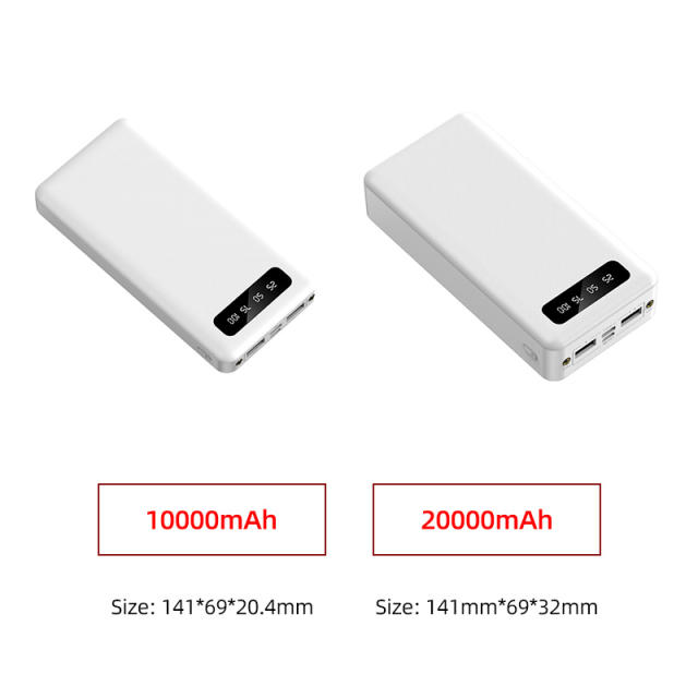 20,000mAh Large Capacity Power Bank with 3 Detachable Data Cables – 2.1A Input &amp; Output RC-P150
