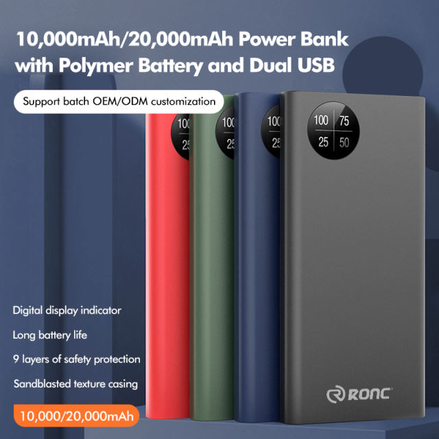 10,000mAh/20,000mAh Power Bank with Polymer Battery and Dual USB RC-P157