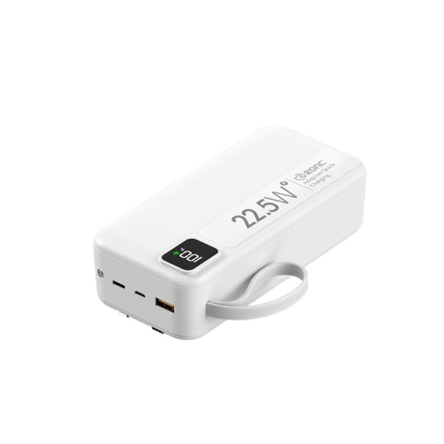 10,000/20,000/30,000mAh Power Bank with 22.5W/PD 20W Super Fast Charging and Built-in Dual Cables RC-PD65