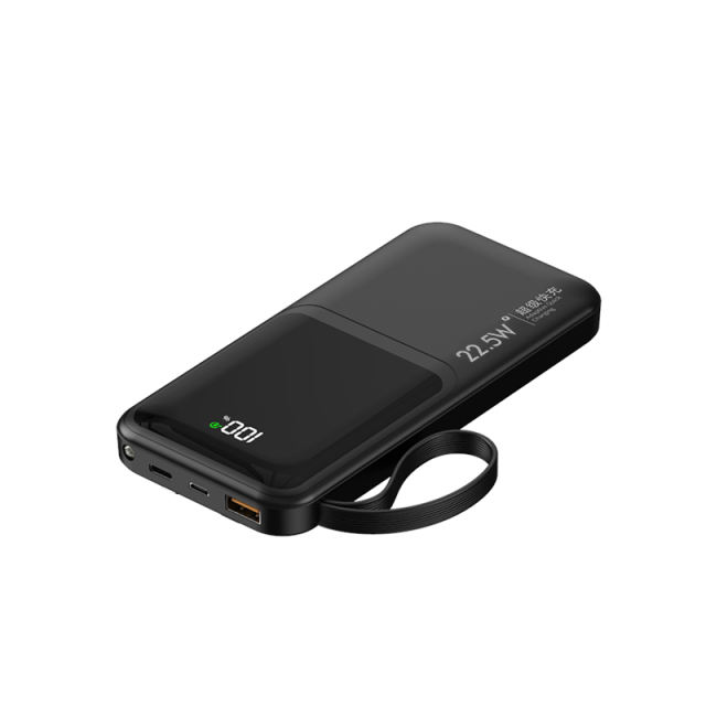 10,000/20,000/30,000mAh Power Bank with 22.5W/PD 20W Super Fast Charging and Built-in Dual Cables RC-PD66