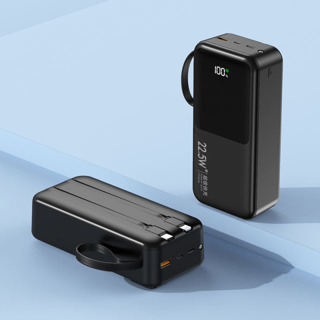 10,000/20,000/30,000mAh Power Bank with 22.5W/PD 20W Super Fast Charging and Built-in Dual Cables RC-PD66