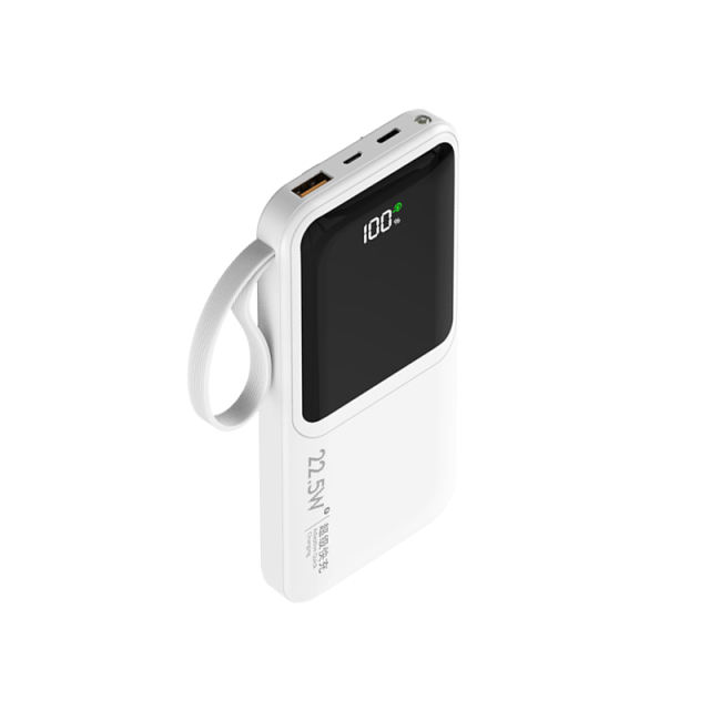 10,000/20,000/30,000mAh Power Bank with 22.5W/PD 20W Super Fast Charging and Built-in Dual Cables RC-PD66