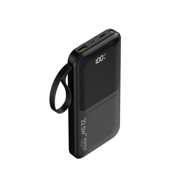 10,000/20,000/30,000mAh Power Bank with 22.5W/PD 20W Super Fast Charging and Built-in Dual Cables RC-PD66