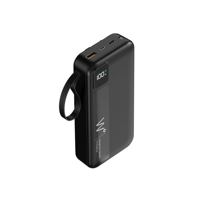 10,000/20,000/30,000mAh Power Bank with 22.5W/PD 20W Super Fast Charging and Built-in Dual Cables RC-PD65