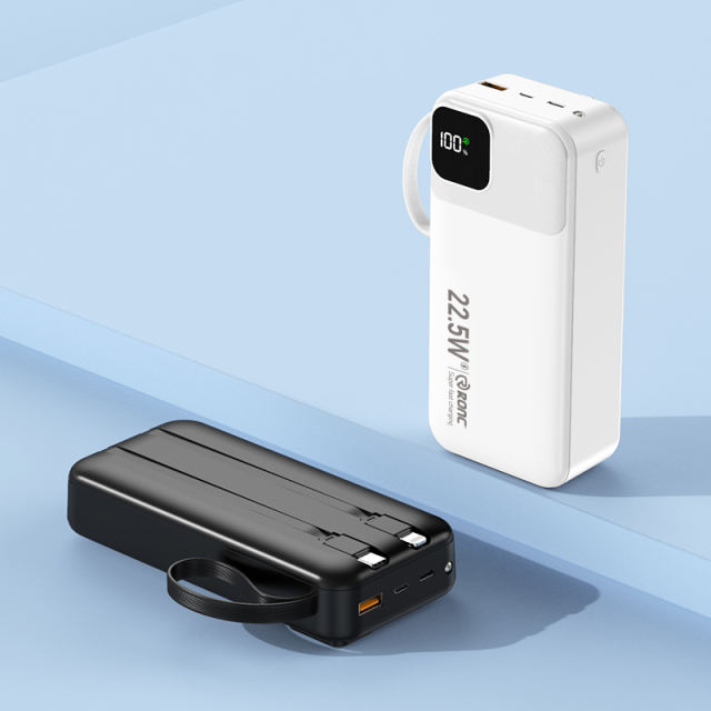 10,000/20,000/30,000mAh Power Bank with 22.5W/PD 20W Super Fast Charging and Built-in Dual Cables RC-PD67