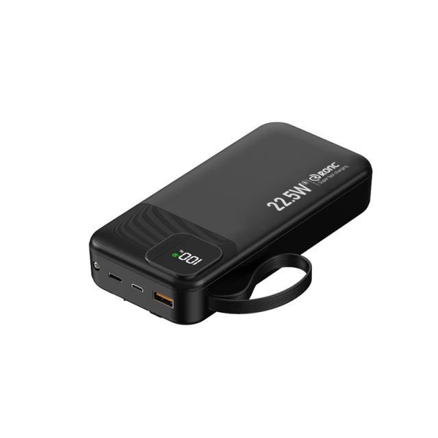 10,000/20,000/30,000mAh Power Bank with 22.5W/PD 20W Super Fast Charging and Built-in Dual Cables RC-PD67