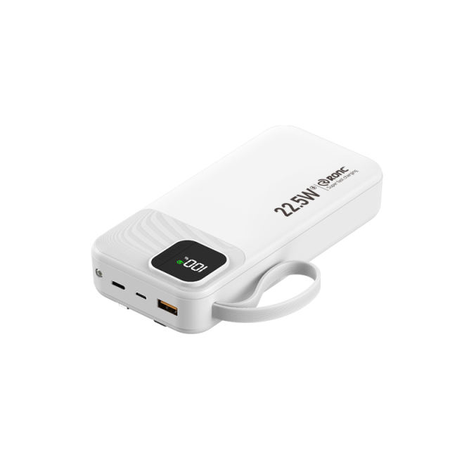 10,000/20,000/30,000mAh Power Bank with 22.5W/PD 20W Super Fast Charging and Built-in Dual Cables RC-PD67