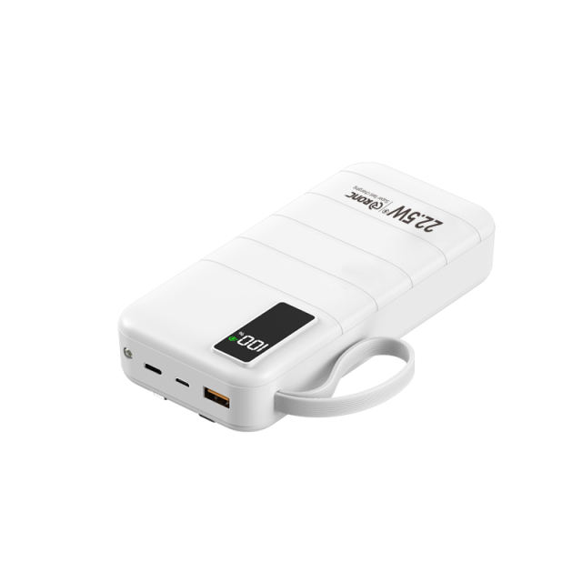 10,000/20,000/30,000mAh Power Bank with 22.5W/PD 20W Super Fast Charging and Built-in Dual Cables RC-PD70