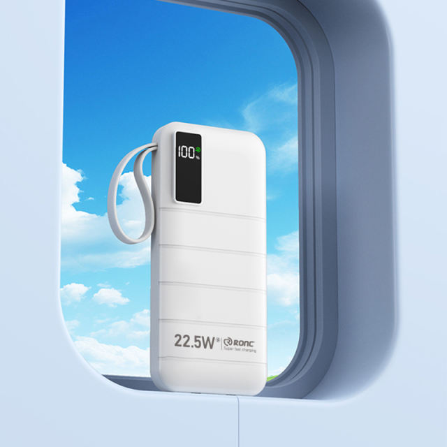 10,000/20,000/30,000mAh Power Bank with 22.5W/PD 20W Super Fast Charging and Built-in Dual Cables RC-PD70