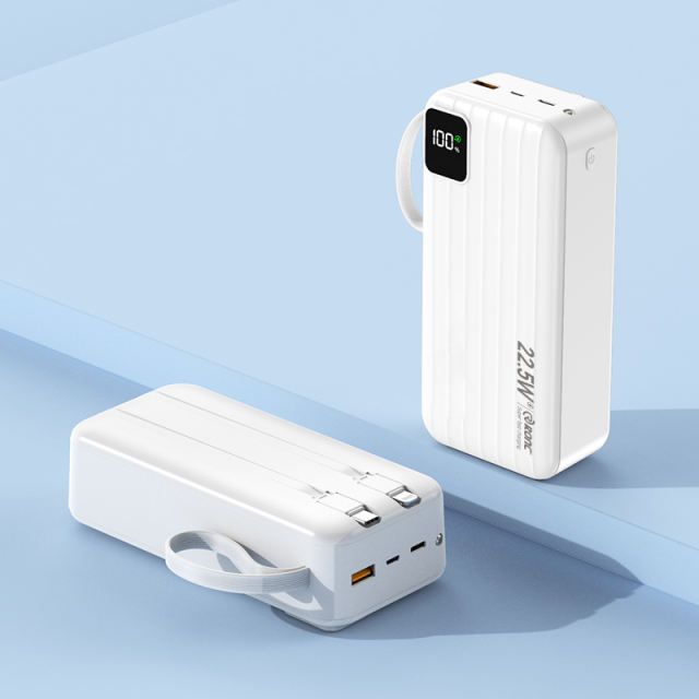 10,000/20,000/30,000mAh Power Bank with 22.5W/PD 20W Super Fast Charging and Built-in Dual Cables RC-PD69