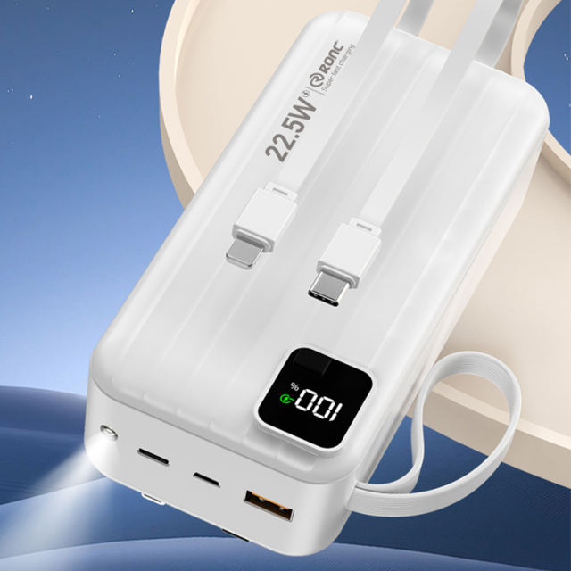 10,000/20,000/30,000mAh Power Bank with 22.5W/PD 20W Super Fast Charging and Built-in Dual Cables RC-PD69