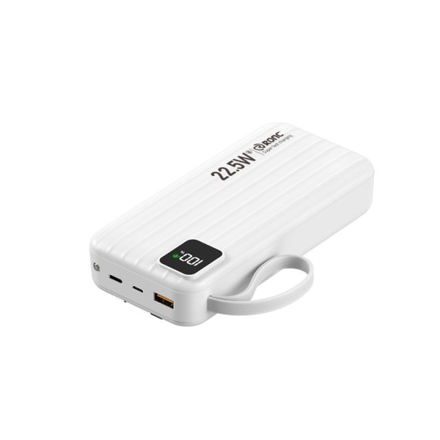 10,000/20,000/30,000mAh Power Bank with 22.5W/PD 20W Super Fast Charging and Built-in Dual Cables RC-PD69