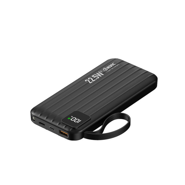 10,000/20,000/30,000mAh Power Bank with 22.5W/PD 20W Super Fast Charging and Built-in Dual Cables RC-PD69