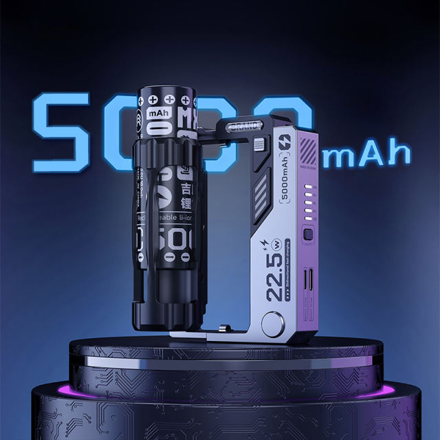 5,000mAh Mecha-Style Power Bank  22.5W Super Fast Charging, with  Replaceable Fire-Resistant Battery RC-PD78