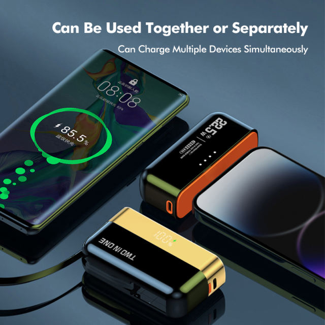 2-in-1 Magnetic Detachable Power Bank with 22.5W Super Fast Charging and PD20W  Bidirectional Fast Charging RC-PD76