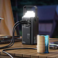 Ultimate 20,000mAh Power Bank with 22.5W Super Fast Charging, Outdoor Camping Lamp & Detachable Data Cables RC-PD71