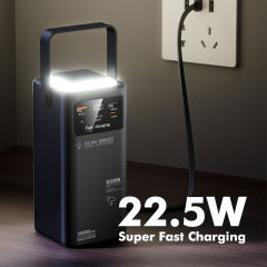 Ultimate 50,000mAh Power Bank with 22.5W Super Fast Charging, Outdoor Camping Lamp & Detachable Data Cables RC-PD71