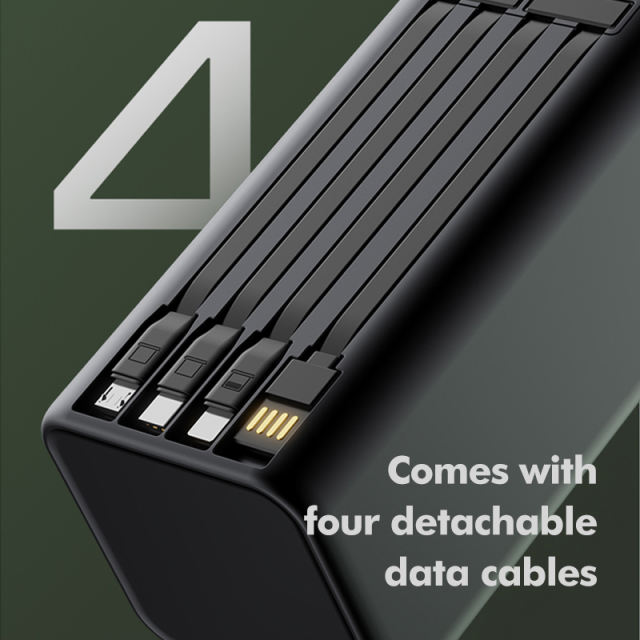 Ultimate 50,000mAh Power Bank with 22.5W Super Fast Charging, Outdoor Camping Lamp & Detachable Data Cables RC-PD71