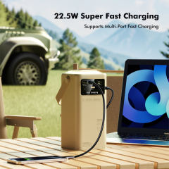 Ultimate 50,000mAh Power Bank with 22.5W Super Fast Charging, Outdoor Camping Lamp & Detachable Data Cables RC-PD71