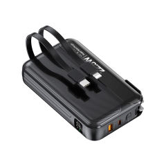 20,000mAh Foldable AC Plug   22.5W Fast Charging Power Bank  with Built-in two Cables，PD20W/22.5W fast charging RC-PD72
