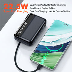20,000mAh Foldable AC Plug   22.5W Fast Charging Power Bank  with Built-in two Cables，PD20W/22.5W fast charging RC-PD72