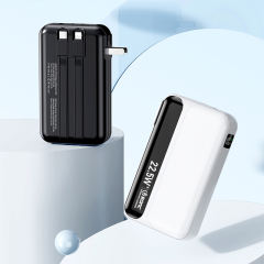 20,000mAh Foldable AC Plug   22.5W Fast Charging Power Bank  with Built-in two Cables，PD20W/22.5W fast charging RC-PD72