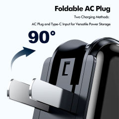 20,000mAh Foldable AC Plug   22.5W Fast Charging Power Bank  with Built-in two Cables，PD20W/22.5W fast charging RC-PD72