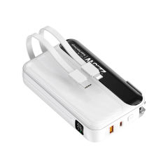 20,000mAh Foldable AC Plug   22.5W Fast Charging Power Bank  with Built-in two Cables，PD20W/22.5W fast charging RC-PD72